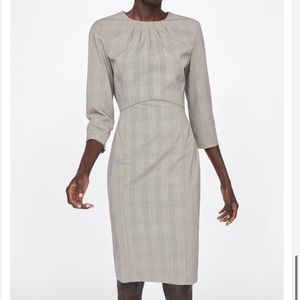 Zara PLAID SHEATH DRESS